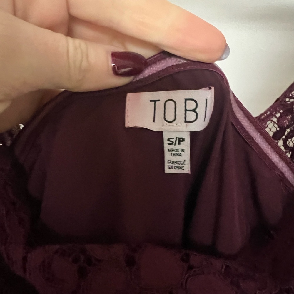 Tobi Deep Burgundy Lace Dress